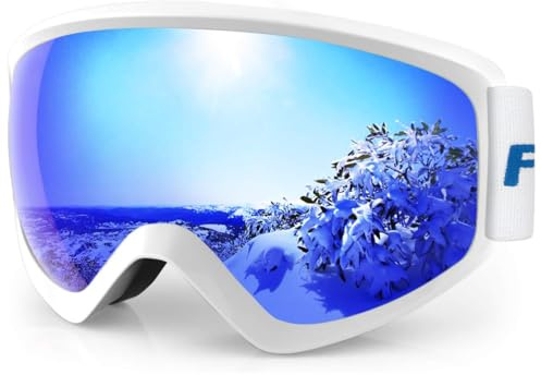 findway Kids Ski Goggles, Kids Snow Snowboard Goggles for Boys Girls Youth Teenagers,Over Glasses OTG Design,Anti Fog,100% UV Protection,Helmet Compatible