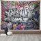 ABAKUHAUS Städtisch Wandteppich, Graffiti Grunge Wall Art aus Weiches Mikrofaser Stoff Waschbar ohne Verblassen Digitaldruck, 150 x 110 cm, Grey Lila