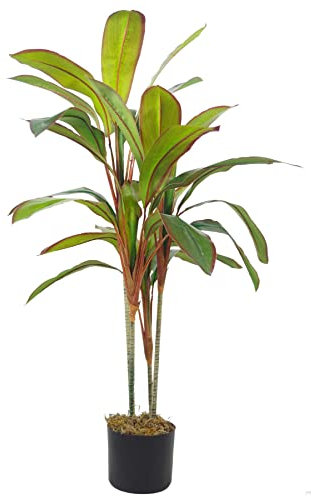 LeafLeafKunstpflanze im Topf, 100 cm, groß, LEAF-7298, 100 cm Großes Blatt Dracaena