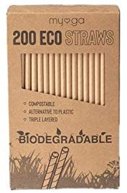 Mantraraj 200Pc Eco Friendly Kraft Paper Straw Alternative to Single Use Plastic Straw in Box for Drinking Freshly Squeezed Juice and Smoothies Milk Shakes Cocktails Cold and Hot Drinks
