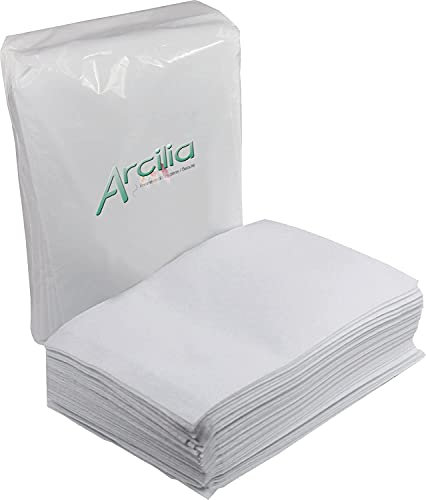 ARCILIA - CARTON DE 1000 GANTS DE TOILETTE JETABLES À USAGE UNIQUE - 80 GR/M² - ULTRA DOUX ET SUPER RÉSISTANT - GANTS NON TISSÉS MOLLETONNÉ