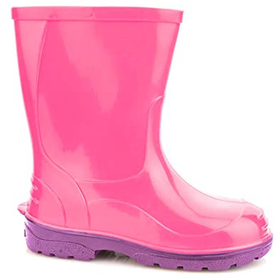 Lemigo Bambini Stivali da Pioggia Ragazzi Ragazze Scarpe di Gomma Elza (Rosa, numeric_27)