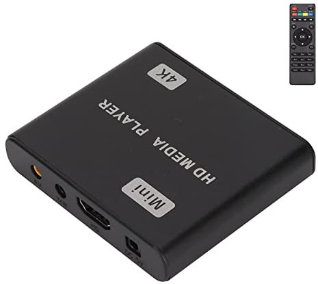 Gatuxe Lecteur multimédia 4K HD, Alliage d'aluminium multisupport Indicateur LED Automatique Lecteur multimédia en continu 100‑240 V Facile pour la Maison(#3)