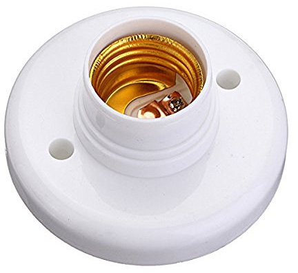 Douille E27 ronde en plastique pour ampoule à vis Blanc