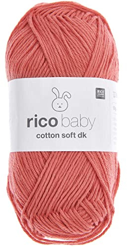 Babywolle Rico Baby Cotton Soft Dk | weich und pflegeleicht | Baumwollmischgarn zum Stricken und Häkeln (077 azalee)