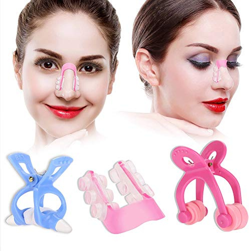 Correttore Naso, Molletta Naso, 3 Strumenti per Modellare il Naso, Clip per Modellare il Sollevamento del Naso per un Ponte del Naso Più Sottile e Sottile
