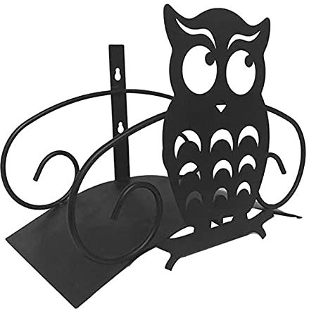 Rosixehird Soporte para Manguera de jardín,Soporte para Manguera de jardín de Hierro Fundido Resistente - Organizador de Carrete de Manguera de Almacenamiento de Manguera con Forma de búho Decorativo