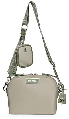 Steve Madden Damen Farren Nylon Dome Crossbody Bag, Salbei