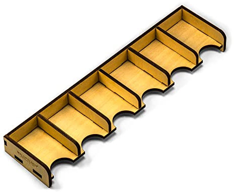 Waldfelsen 1 Spielkartenhalter aus Holz mit 6 Fächern für Karten in Größe 44 x 68 mm geeignet für Die Siedler (passend für Rohstoffkarten und Handelswaren)