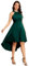 Ever-Pretty Vestiti da Cocktail Donna Halterneck Senza Maniche Corto Elegante Abito da Cocktail Verde Scuro 3XL