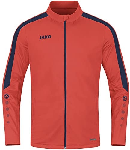 JAKO Kinder Polyesterjacke Power, Flame/Marine, 140