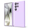 oakxco for Samsung Galaxy S24 Ultra Phone Case Liquid Silicone, Thin Slim Soft Rubber Gel TPU Plain Simple Cover for Women Girl Cute, Matte Solid Color, Lilac Lavender Light Purple