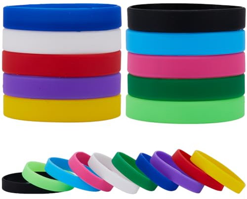 GORGECRAFT 40Stk 10 Farben Einfarbige Silikonarmbänder Bunte Gummiarmbänder Blanko Stretch Farbige Silikonarmbänder Für Männer Frauen Geschenke Sport Outdoor Team