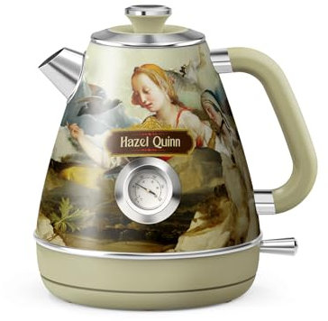 Hazel Quinn x Eduardo Recife Electric Kettle - 1.7L Hot Water Boiler, 2200W Fast Boiling, All Stainless Steel Interior, Cordless, BPA-Free, Auto Shut-Off & Boil Dry Protection - Renaissance