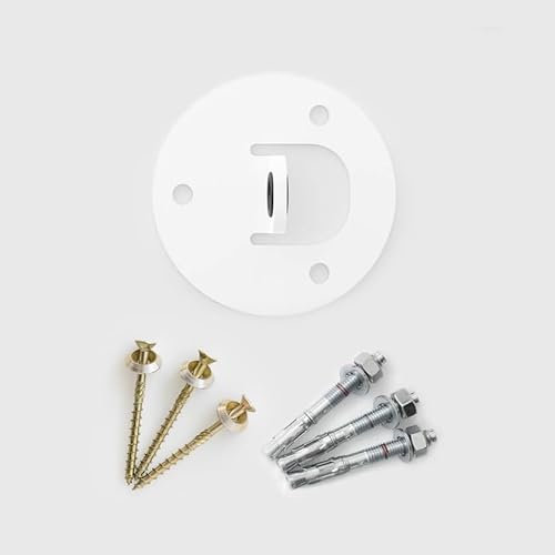 Play Juggling -Piastra di Ancoraggio per Soffitto Domestico in Acciaio Zincato, Senza saldature - Tipo di Ancoraggio: Tasselli per calcestruzzo + Viti per Travi in Legno - Colore Bianco