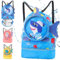 YOUYIKE Mochila con Cordón para Niños, Pequeño Tiburón Mochila Piscina Impermeable Separación en Seco-Húmedo con Compartimento para Zapatos, Adecuado para niños y niñas, Playa, Acampar