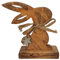 Goldbach Hase aus Holz auf Sockel 18cm groß mit Blume aus Alu Osterhase Osterdeko Aufsteller Ostern, 780264