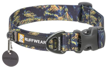 RUFFWEAR Front Range Hundehalsband für kleine Hunde, bequem und stabil mit seitlicher Schnalle und Gurtband zum Gassigehen mit dem Hund, Größe S (28–36 cm), Deep Jungle