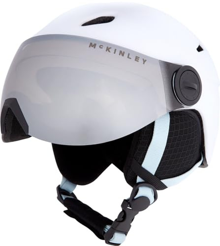 McKinley Kinder Pulse S2 Visor HS-020 Skihelm, White/Blue Ice/Rose, S