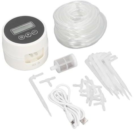 Máquina de Riego Remota, de Riego Automático para Plantas en Macetas LCD USB o con Batería Temporizador de Riego por Goteo Inteligente Bomba de Agua Regadera Automática para