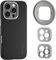 NEEWER Funda Teléfono para 16 Pro, TPU/PC Funda Protectora con Placas Posteriores Modulares para Filtro 67mm/Lente 17mm/Lente Montaje en T, Compatible con iPhone 16 Pro MagSafe Moment, PA083P