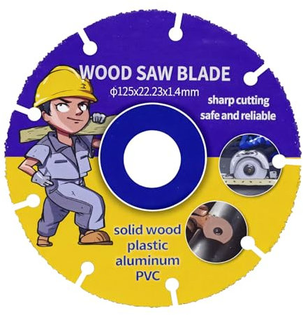 JUXINE Sägeblatt für Winkelschleifer, Ø125 mm Carbide Multi Wheel Trennscheiben mit 22,23 mm Bohrung für kleine Winkelschleifer für Hartholz, Holz mit Nägeln,Gummi,Kunststoff