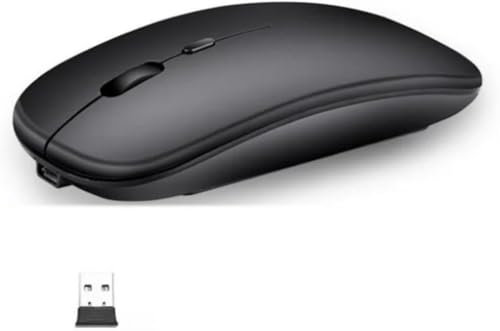 2.4 GHZ Mice with USB - Noiseless Mini Wireless Mouse- Wireless Mouse for PC/Tablet/Laptop- 3 DPI Adjustable - Portable and Easy to use Optical Scroll Design (Black)