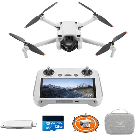 DJI Mini 3 – Leichte und faltbare Mini-Kameradrohne mit 4K HDR-Video, 38 min Flugzeit, echten vertikalen Aufnahmen und intelligenten Funktionen, C0 (mini 3 (RC), Bundle 02)