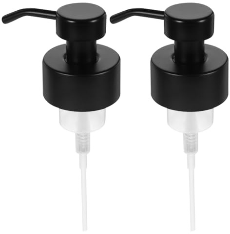 ZERODEKO 2PCS Soap Dispenser Pump 44MM Thread Foaming Soap Pump Replacement 304 Stainless Steel Black for Bathroom Countertop