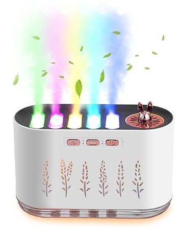 Dynamischer Pick-up Humidifier Schlafzimmer,Ultraschall-Luftbefeuchter,mit 5 Düsen und 20 Lichtfarben,kühlen Nebel Luftbefeuchter,700ml,Auto-Off-Sicherheit,für Haus, Büro