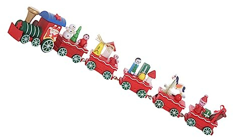 Supvox Weihnachtszug Deko Holz Tischdeko Ornament für Weihnachtsfeiern Festliche Weihnachtsdekoration für Stimmungsvolle Feiern und Weihnachtsfeste