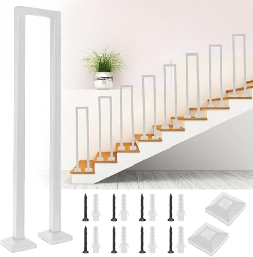 BQSWYD U-förmige Treppe, moderner Treppenhandlauf für Innenräume, Villen und Flure – Rutschfester, dekorativer Handlauf (Weiß-A, 95cm)