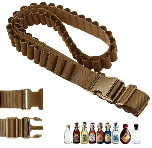 LYPPUL Berentzen Klopfer Gürtel, Schnaps Klopfer Gürtel Halter, 27 Slots schnapsgürtel für Jägermeister kostüm, Shot Schnaps mini Alkohol Kette, schnaps gürtels für Karneval, Party, Weihnachten