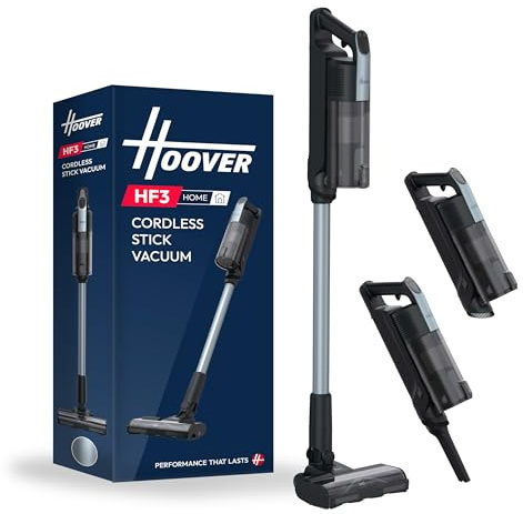Hoover HF3 Cordless Stick Vacuum Cleaner, 60-min Runtime [HF310H] | Rechargeable Baggless Vacuum with HEPA Filter, 440W, Anti-Hair Wrap, Self-Standing, LED Display & Touch Control, LED Lights