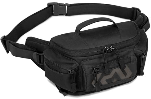 Huntvp Bauchtasche Herren Gürteltasche Damen Fanny Pack Hüfttasche Nylon wasserdichte Bauchtasche Anti Diebstahl Brustbeutel Verstellbar Waist Bag für Sport Reise Outdoor Alltag, Typ-3 Schwarz