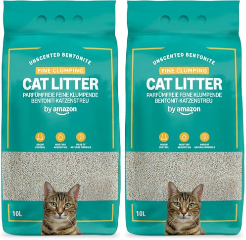by Amazon Klumpende feine, geruchsneutrale Katzenstreu 10L (1er-Pack) (Packung mit 2)