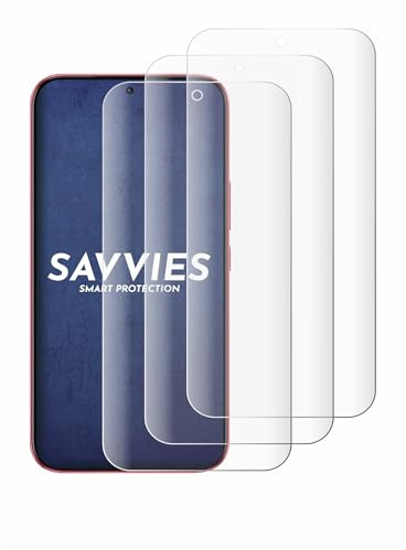 Savvies 4 Stück Full-Screen Schutzfolie für Infinix GT 50 Pro Full-Cover Displayschutz-Folie, 3D Curved, Transparent, Anti-Fingerabdruck