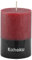 Kaheku Rustik Stumpenkerze Cylinderkerze weinrot Bordeaux-rot d7 h10 cm