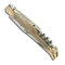 Couteau Laguiole manche en corne blonde avec tire-bouchon et mitres en laiton - Taille fermée - 11 cm