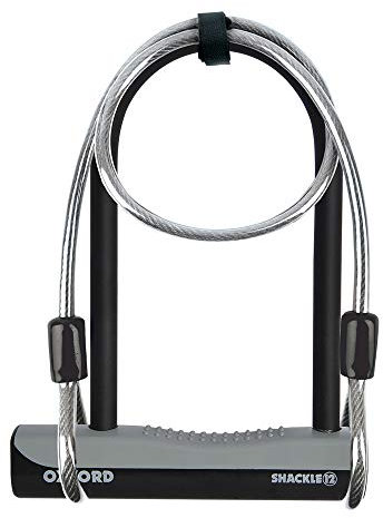 Oxford U-Lock and Cable Essential Shackle Lock - Black, 32 cm