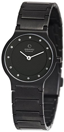 Obaku Denmark Flache Damenuhr mit Metallband V133LBBSB1