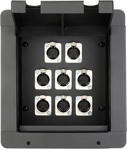 Pro Co Sound PM8XF Recessed Floor Box, 8) XLR Female
