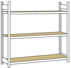 Weitspannr.Grundr. WS 2000-2000x2250x500 mm, 3 Ebenen Spanpl