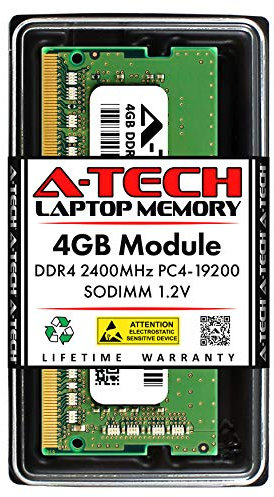 A-Tech 4GB Module 2400Mhz PC4-19200 260-Pin So-Dimm DDR4 1.2v Non ECC 1rx8 Laptop & Notebook Computer Memory Ram Stick (AT4G1D4S2400NS8N12V)