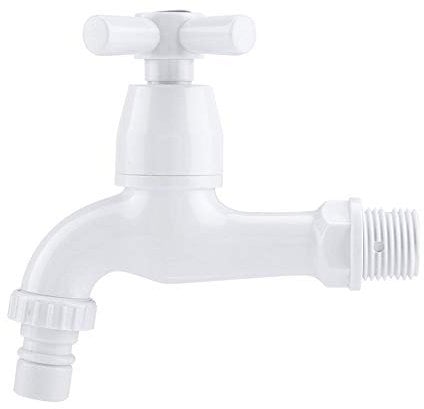 Grifo de agua fría G1/2 para lavabo o lavabo, plástico ABS, grifo de agua para lavadora, grifo de agua profesional con una sola boquilla y un solo mango