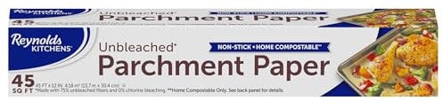 Reynolds Kitchens Unbleached Parchment Paper | Compostable Baking Paper | Pack of 1 Roll, 304mm x 13.7m