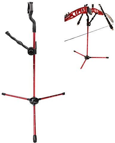 SHARROW Pro Bogenständer für Recurvebogen Langbogen Bogen Halter Balance Bar Ständer Seitenständer Bogensport Zubehör Pfeile und Bogen (Rot)