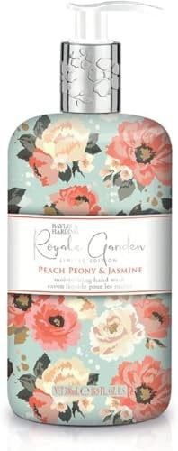 Baylis & Harding Royale Garden Peach Peony & Jasmine Hand Wash, 500 ml (Pack of 6) - Vegan Friendly