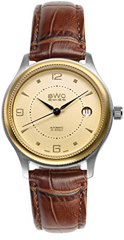 BWC Swiss Herren Uhr Analog Automatik mit Leder Armband 200155211