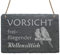 Schiefertafel Vorsicht - FREIFLIEGENDER WELLENSITTICH - 22 x 16 cm